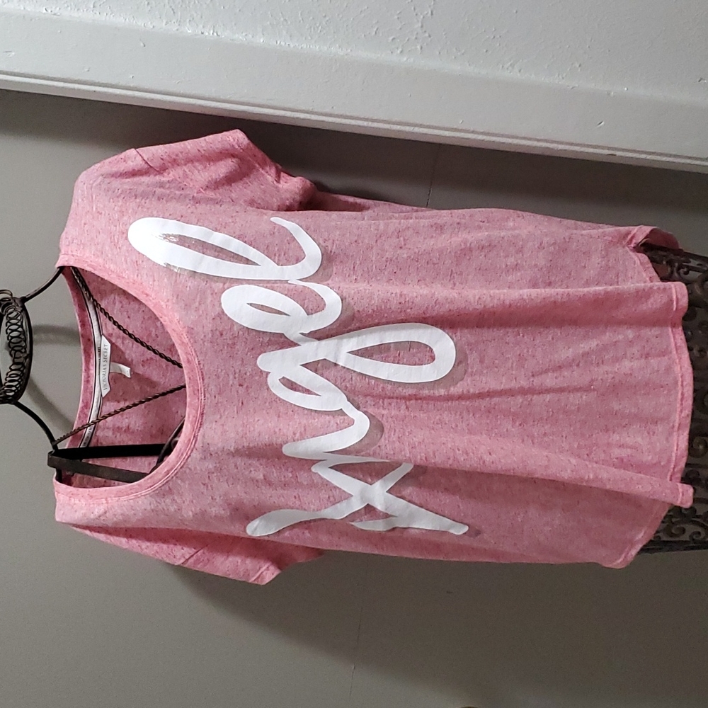 PINK Victoria’s Secret  Pink T-Shirt Angel spelled on the front size M